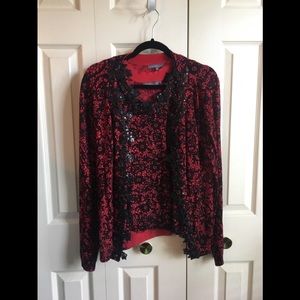 Red & black sweater set